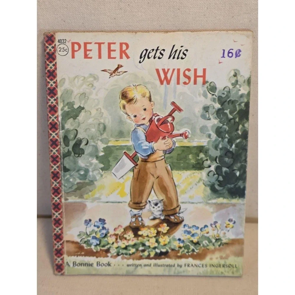 Vintage 1950s Bonnie‎ Books Lot Sleepytime Train & Peter Gets His Wish 018611